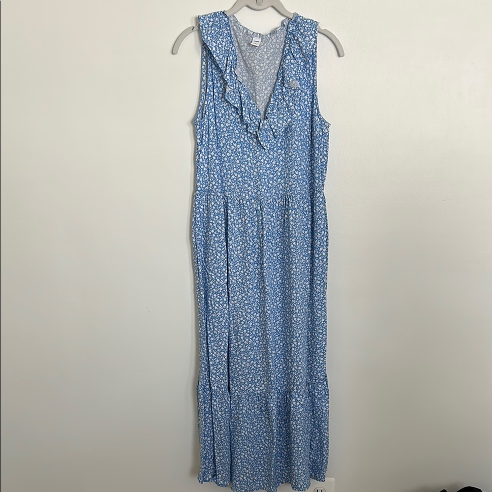 Old Navy Floral Blue Sleeveless Dress